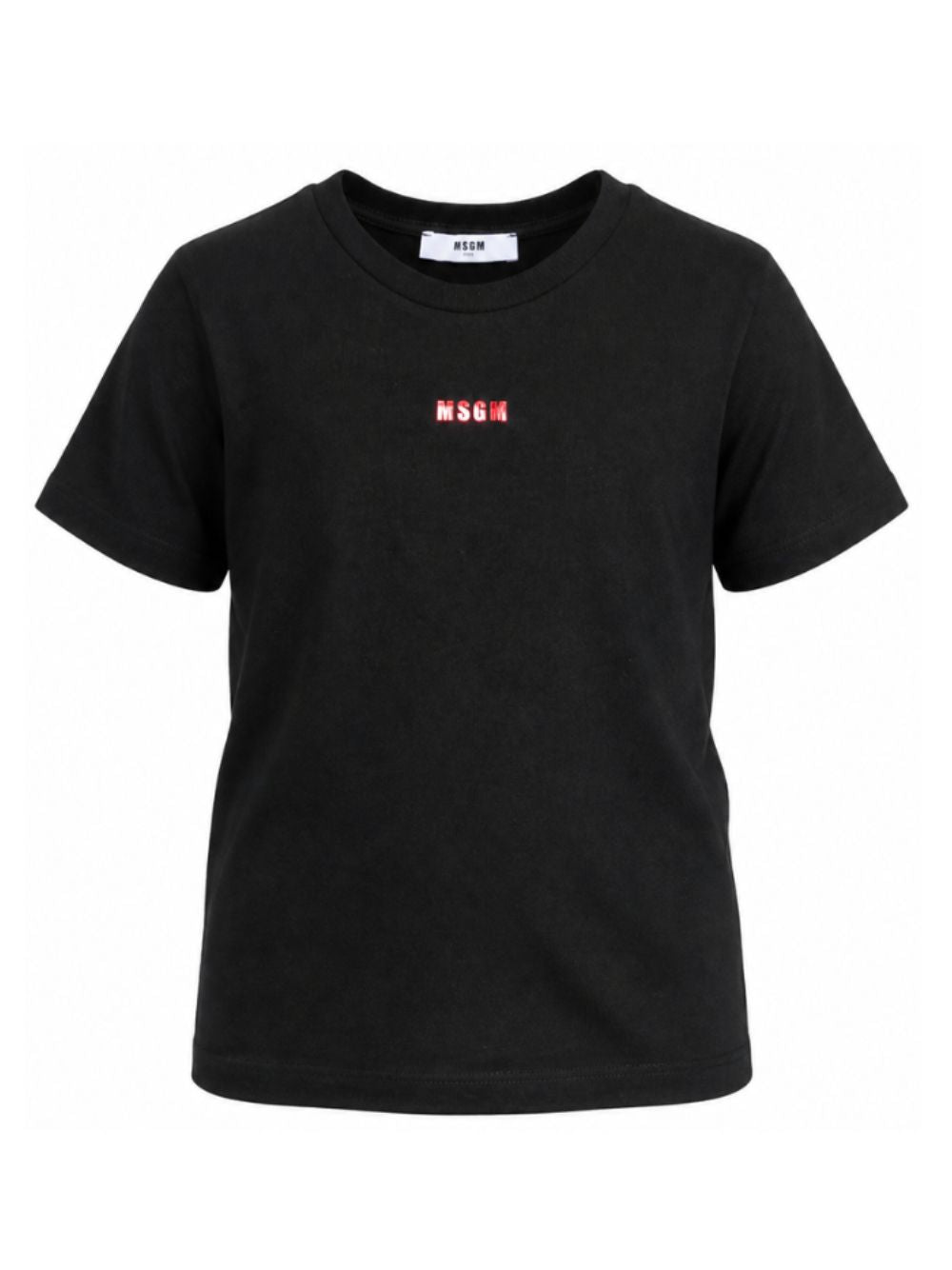 T-shirt per bambino MSGM Kids nera con logo sul davanti F6MSJGTH121 110 MSGM KIDS