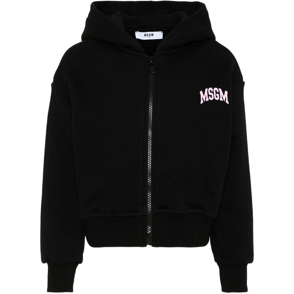 Felpa per bambina MSGM Kids nera con logo sul davanti F6MSJGZH032 110 MSGM KIDS