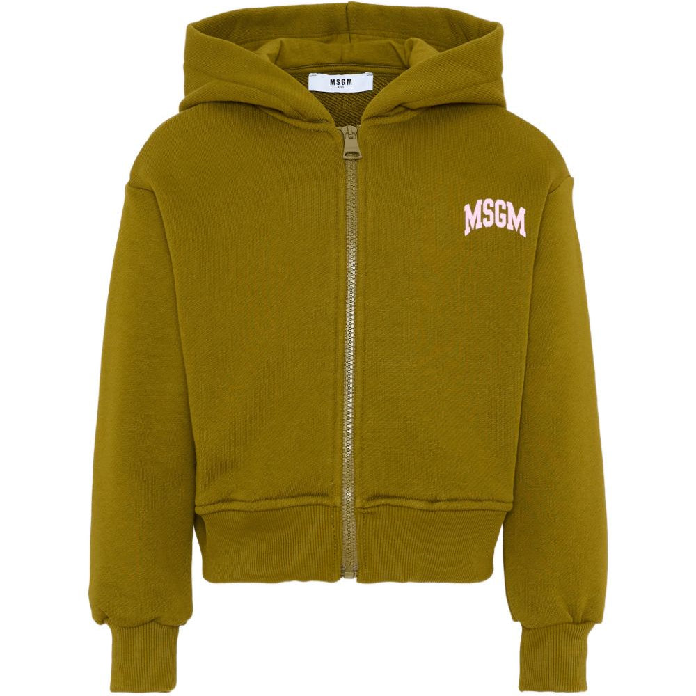 Felpa per bambina MSGM Kids verde con logo sul davanti F6MSJGZH032 MS089 MSGM KIDS