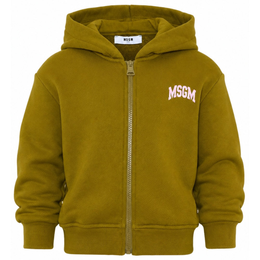 Felpa per bambina MSGM Kids verde con logo sul davanti F6MSJGZH032 MS089 MSGM KIDS
