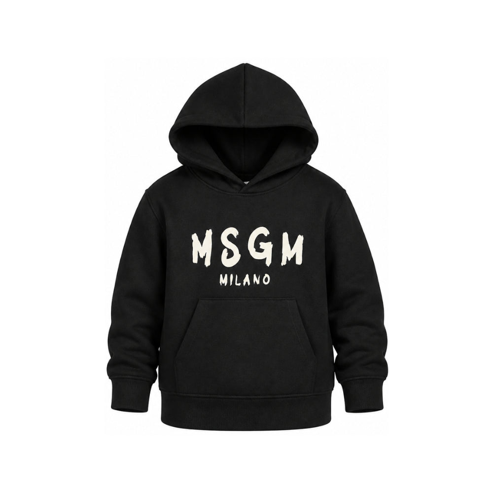 Felpa per bambino MSGM Kids nera con logo sul davanti F6MSJUHS011 110 MSGM KIDS