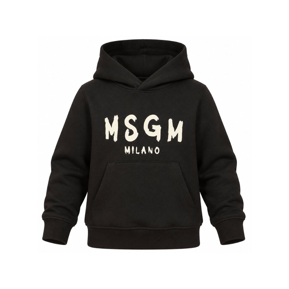 Felpa per bambino MSGM Kids nera con logo sul davanti F6MSJUHS011 943 MSGM KIDS