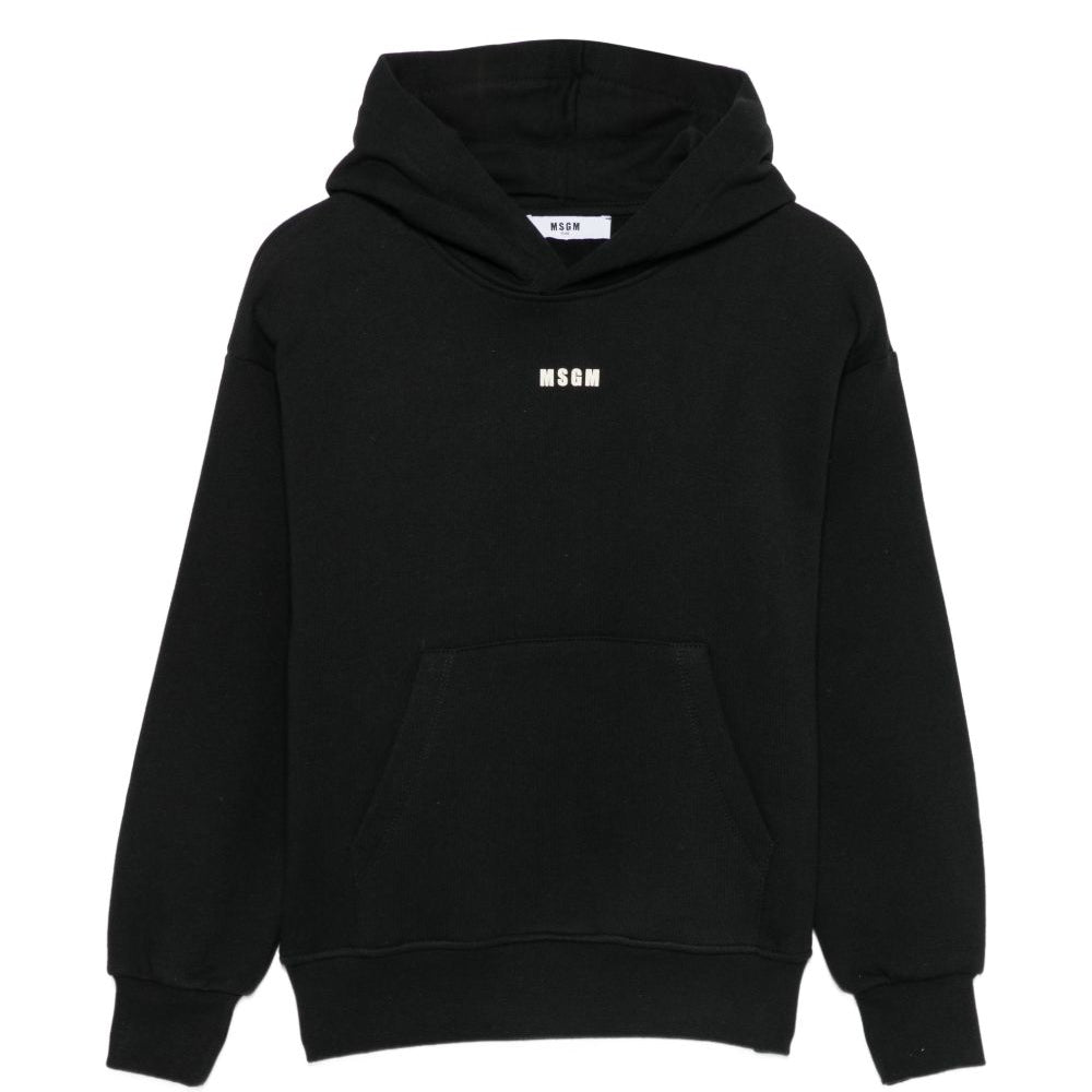 Felpa per bambino MSGM Kids nera con applicazione logo sul retro F6MSJUHS037 110 MSGM KIDS