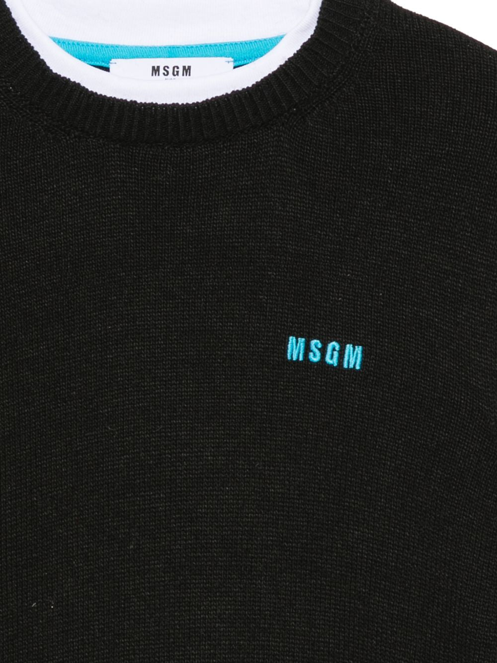 Maglione per bambino MSGM Kids nero con bordi a contrasto F6MSJUJP189 110 MSGM KIDS