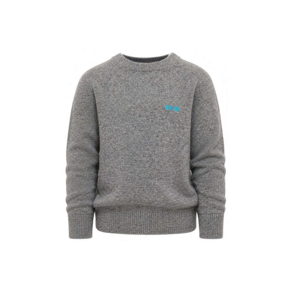 Maglione per bambino MSGM Kids grigio con bordi a contrasto F6MSJUJP189 271 MSGM KIDS