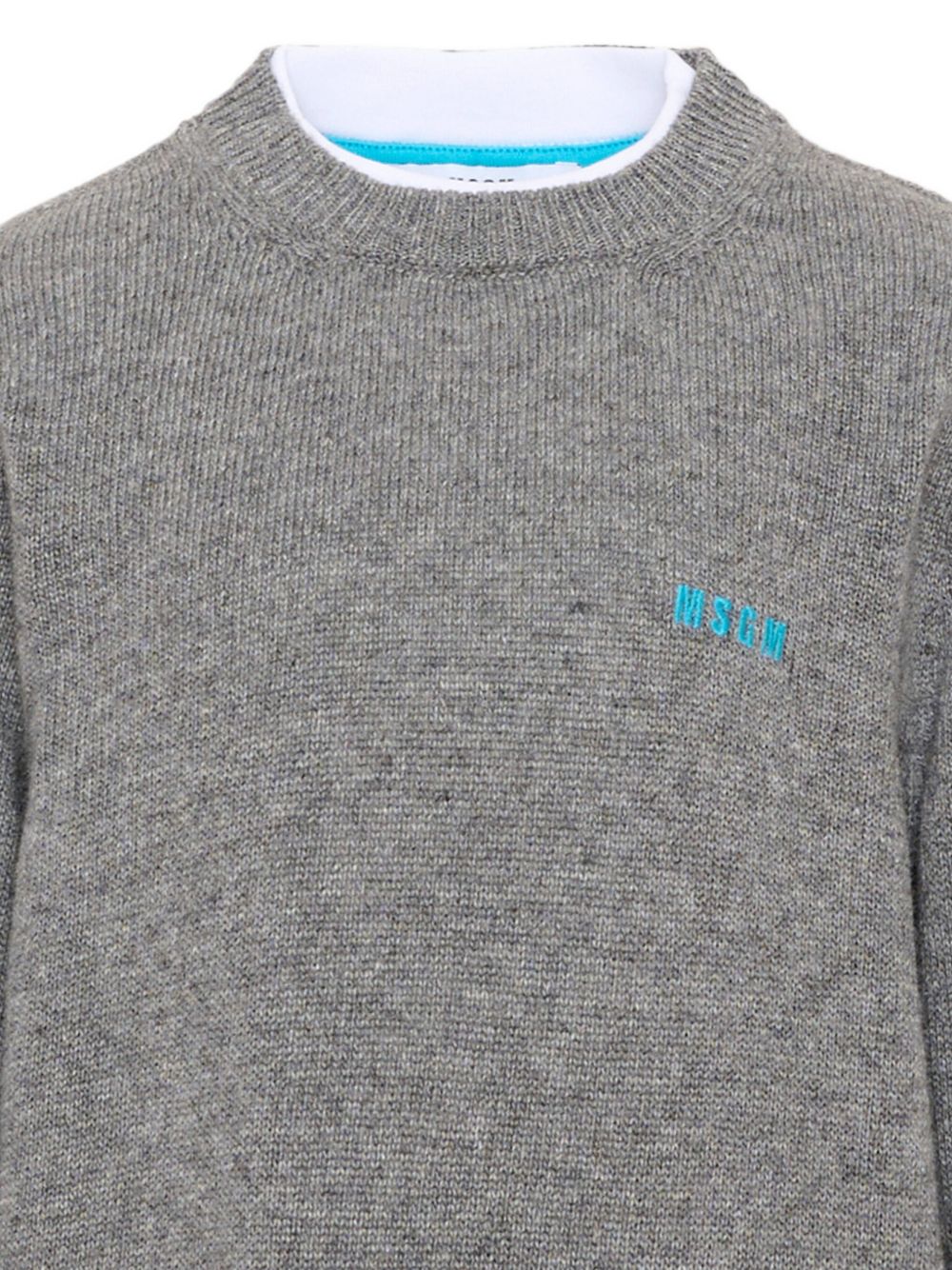 Maglione per bambino MSGM Kids grigio con bordi a contrasto F6MSJUJP189 271 MSGM KIDS