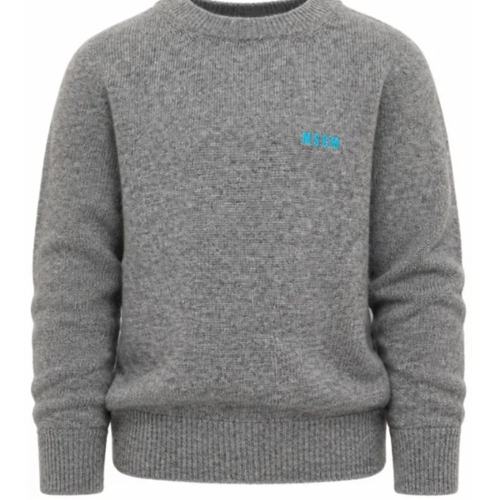 Maglione per bambino MSGM Kids grigio con bordi a contrasto F6MSJUJP189 271 MSGM KIDS