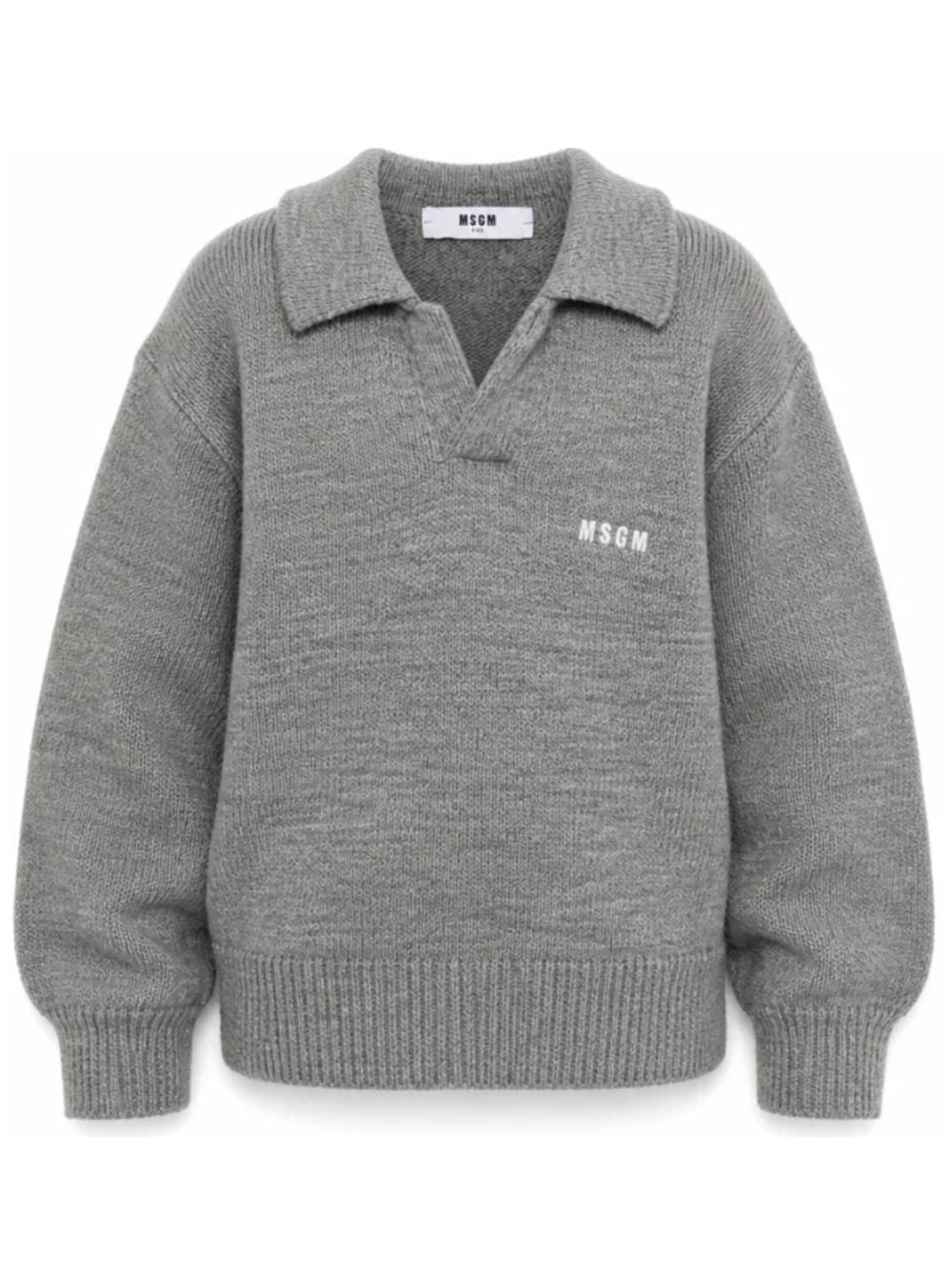 Maglione per bambino MSGM Kids grigio con scollo a V F6MSJUJP326 271 MSGM KIDS