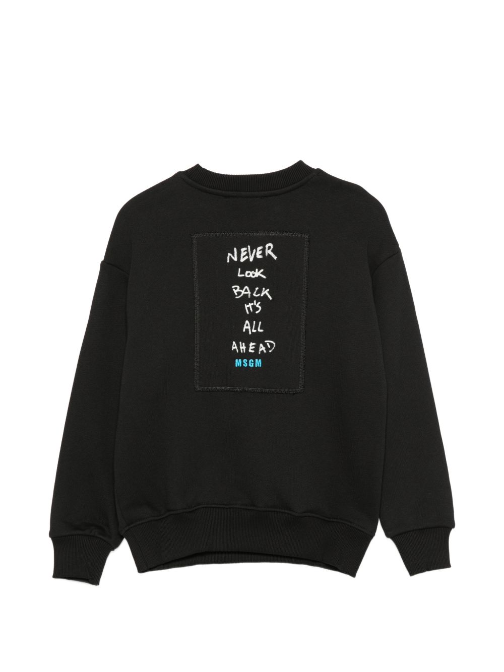 Felpa per bambino MSGM Kids nera con stampa grafica sul retro F6MSJUSW198 110 MSGM KIDS