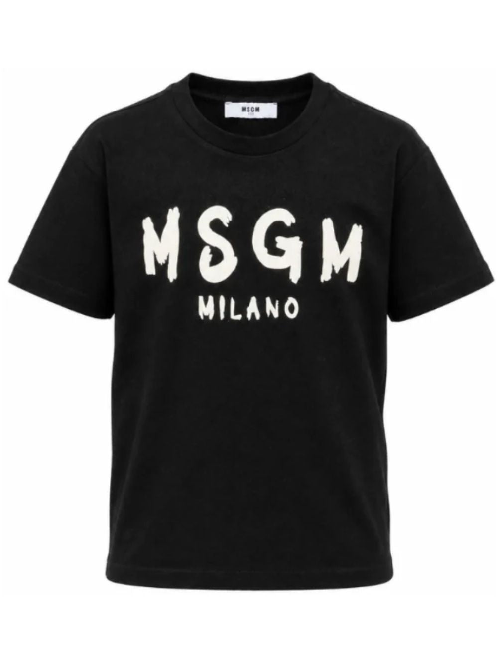 T-shirt per bambini MSGM Kids nera con stampa grafica logo F6MSJUTH010 110 MSGM KIDS