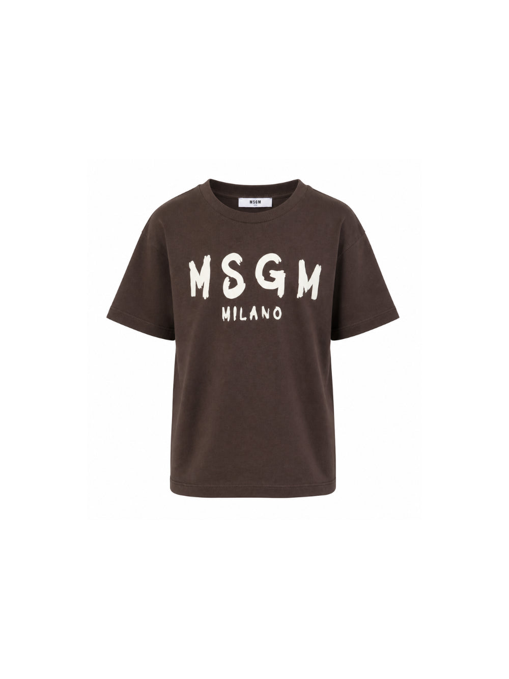 T-shirt per bambini MSGM Kids marrone con stampa grafica logo F6MSJUTH010 943 MSGM KIDS