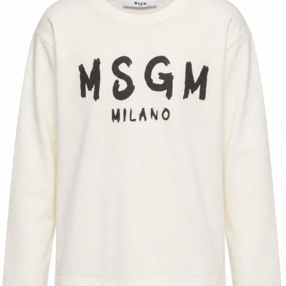 T-shirt per bambini MSGM Kids bianca con stampa grafica F6MSJUTH012 013 MSGM KIDS