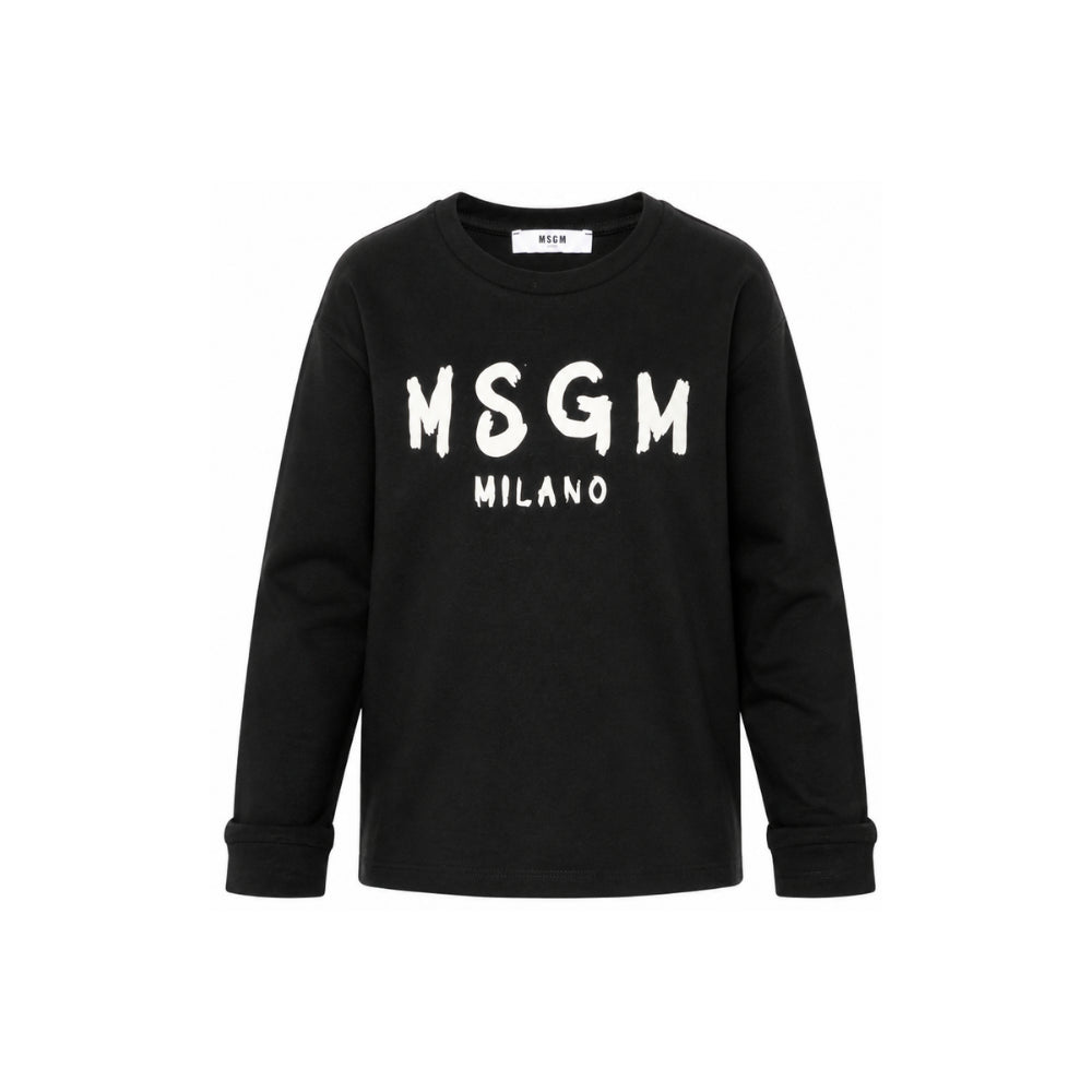T-shirt per bambini MSGM Kids nera con stampa grafica F6MSJUTH012 110 MSGM KIDS