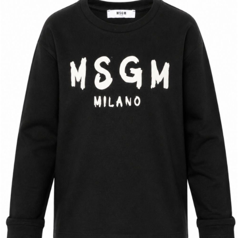 T-shirt per bambini MSGM Kids nera con stampa grafica F6MSJUTH012 110 MSGM KIDS