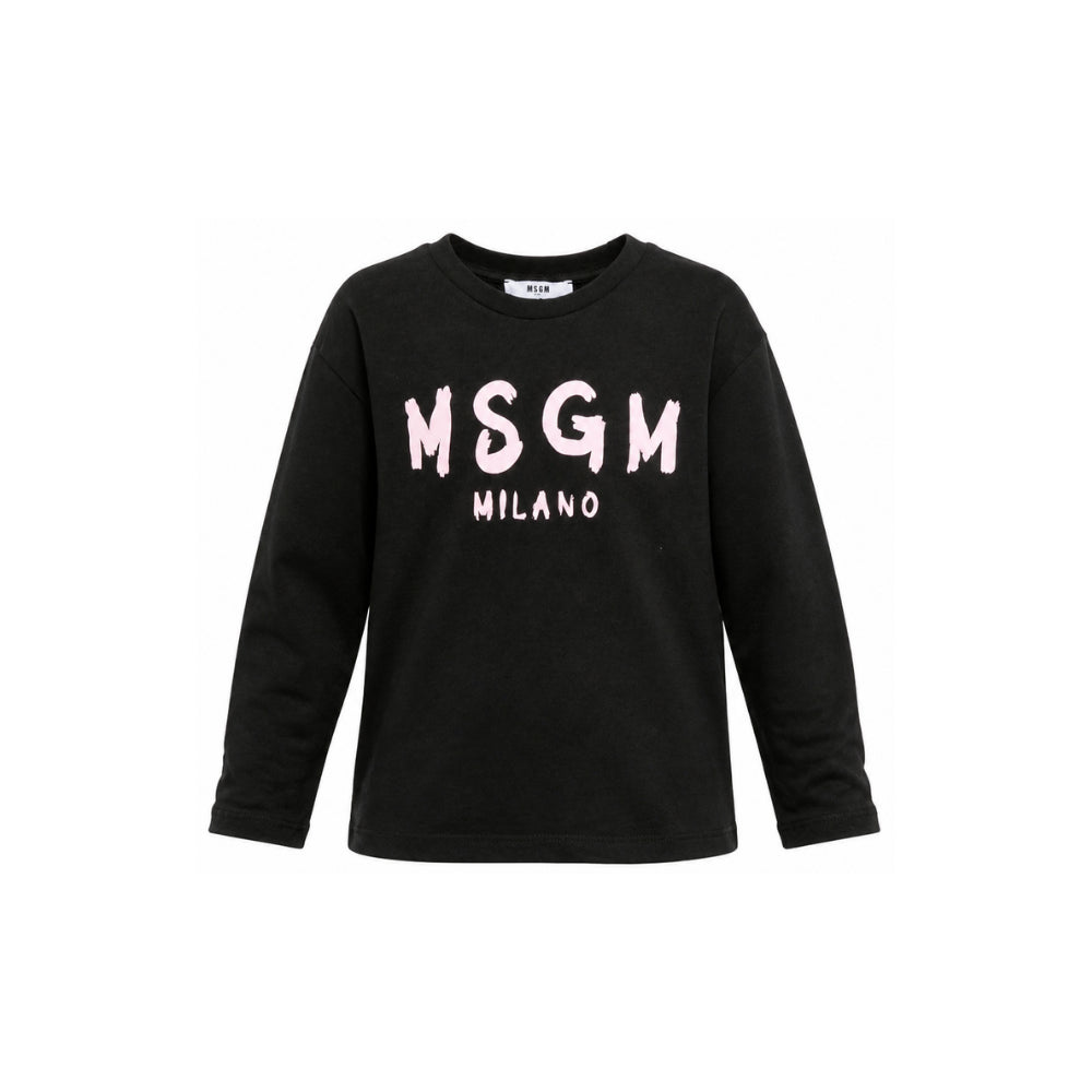 T-shirt per bambini MSGM Kids nera con stampa grafica F6MSJUTH012 MS092 MSGM KIDS