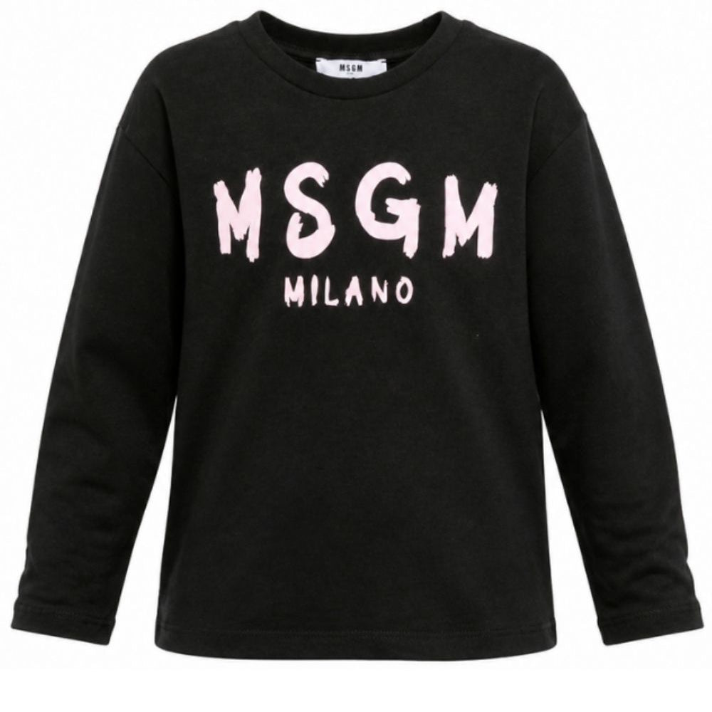 T-shirt per bambini MSGM Kids nera con stampa grafica F6MSJUTH012 MS092 MSGM KIDS