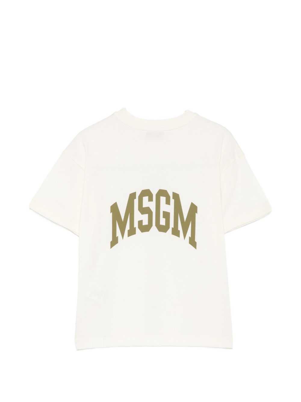 T-shirt per bambini MSGM Kids bianco avorio con stampa del logo F6MSJUTH027 013 MSGM KIDS