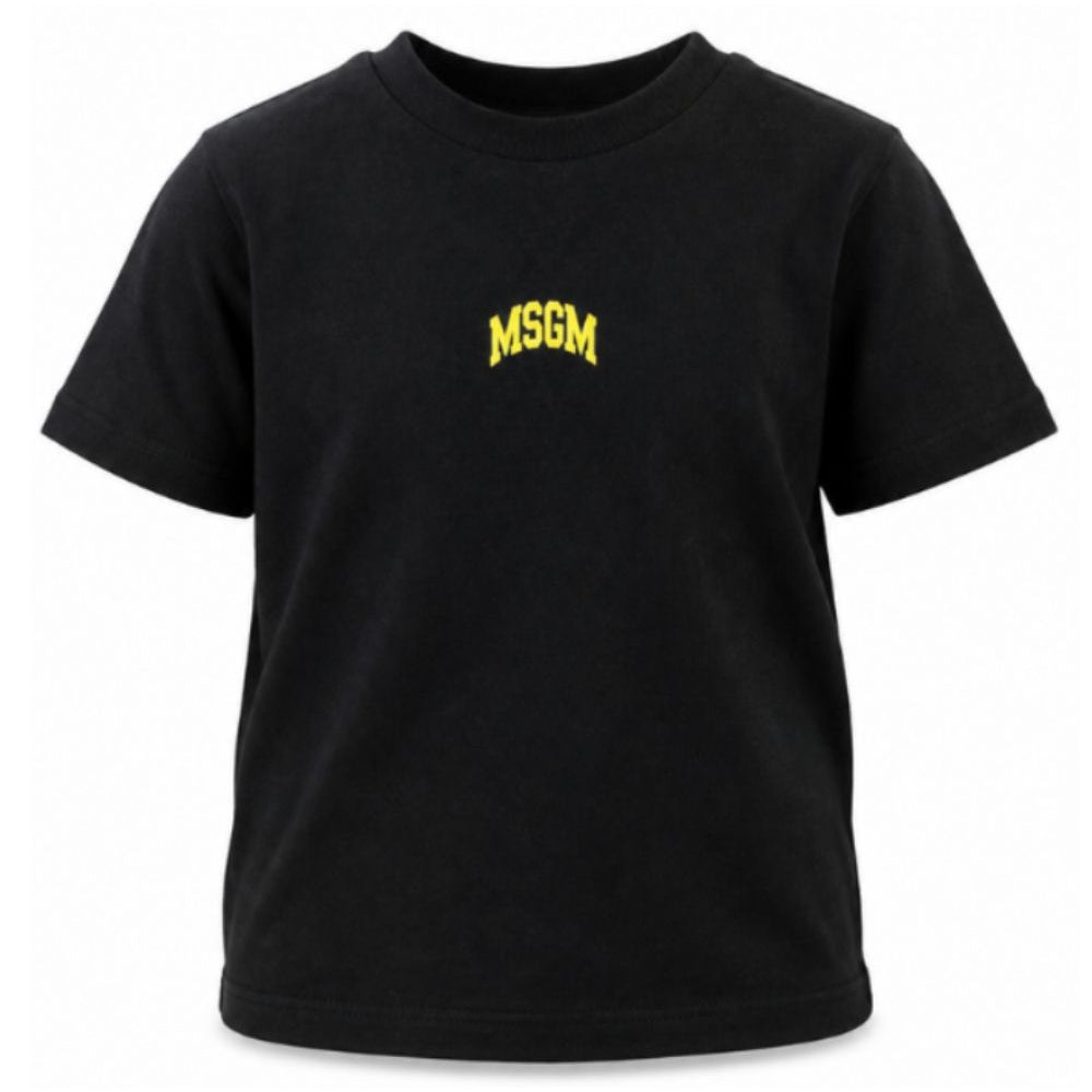 T-shirt per bambini MSGM Kids nero con stampa del logo F6MSJUTH027 110 MSGM KIDS