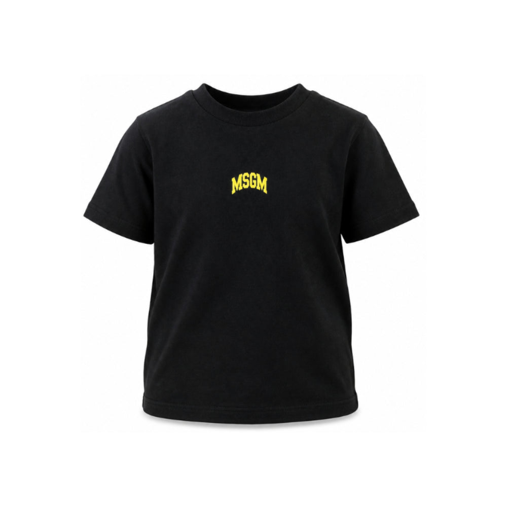 T-shirt per bambini MSGM Kids nero con stampa del logo F6MSJUTH027 110 MSGM KIDS
