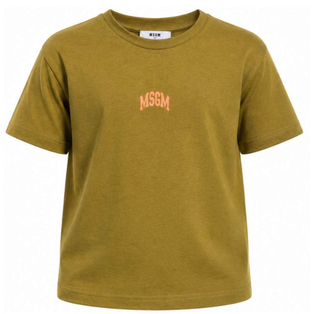 T-shirt per bambini MSGM Kids verde con stampa del logo F6MSJUTH027 MS089 MSGM KIDS