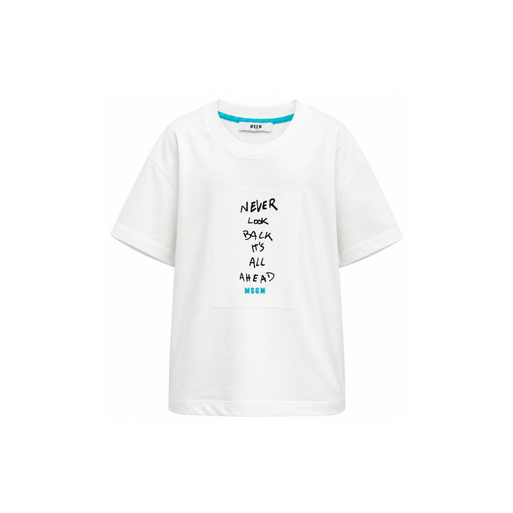 T-shirt per bambino MSGM Kids bianca con stampa grafica F6MSJUTH195 002 MSGM KIDS