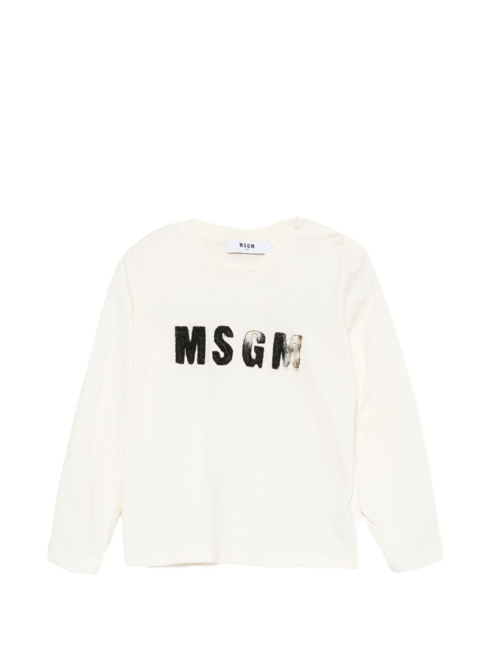 T-shirt per bambina MSGM Kids bianca con stampa logo sul davanti F6MSNGTH369 013 MSGM KIDS