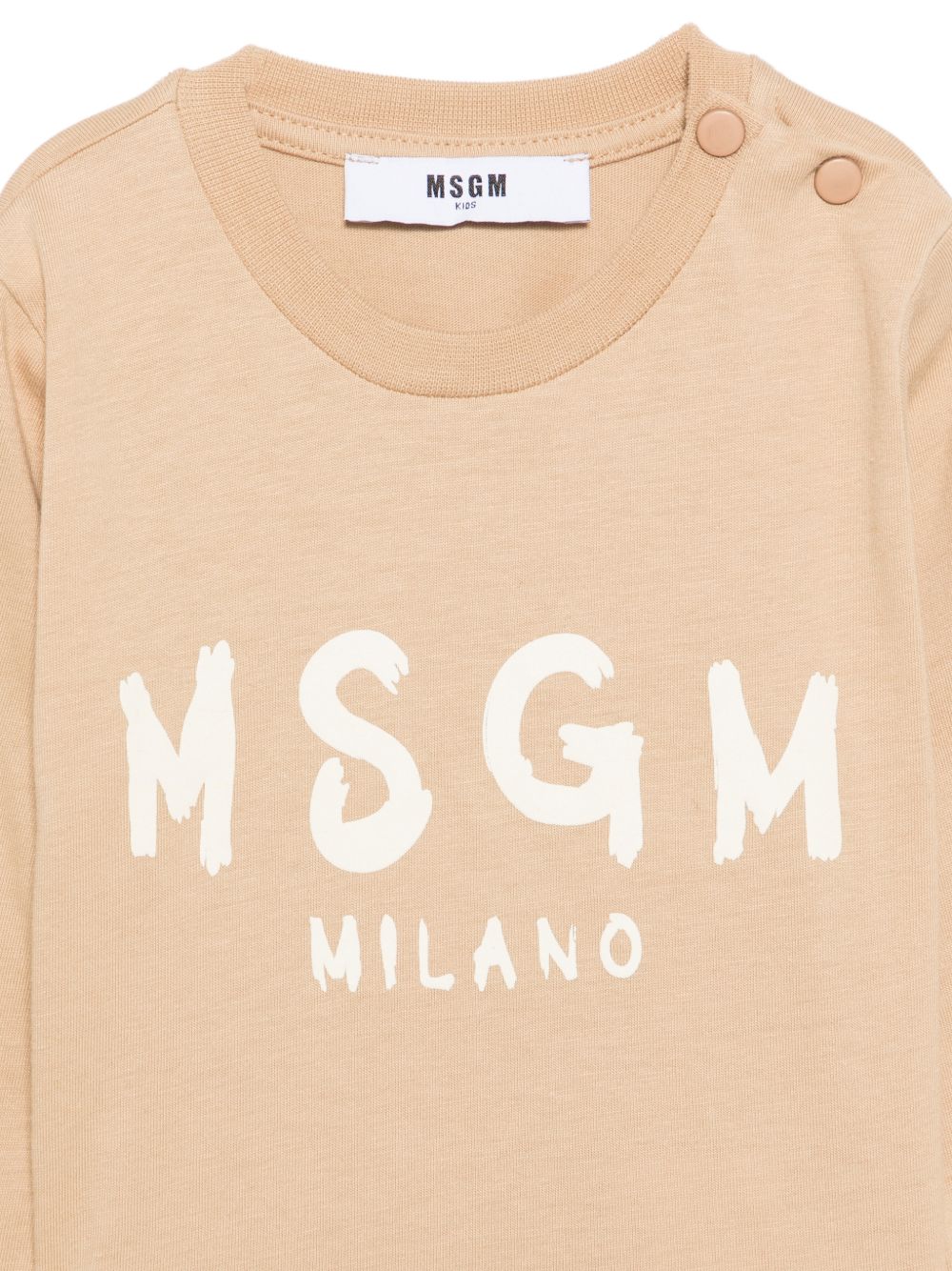T-shirt per neonato Msgm Kids beige con stampa logo sul davanti F6MSUNTH345 MS030 MSGM KIDS