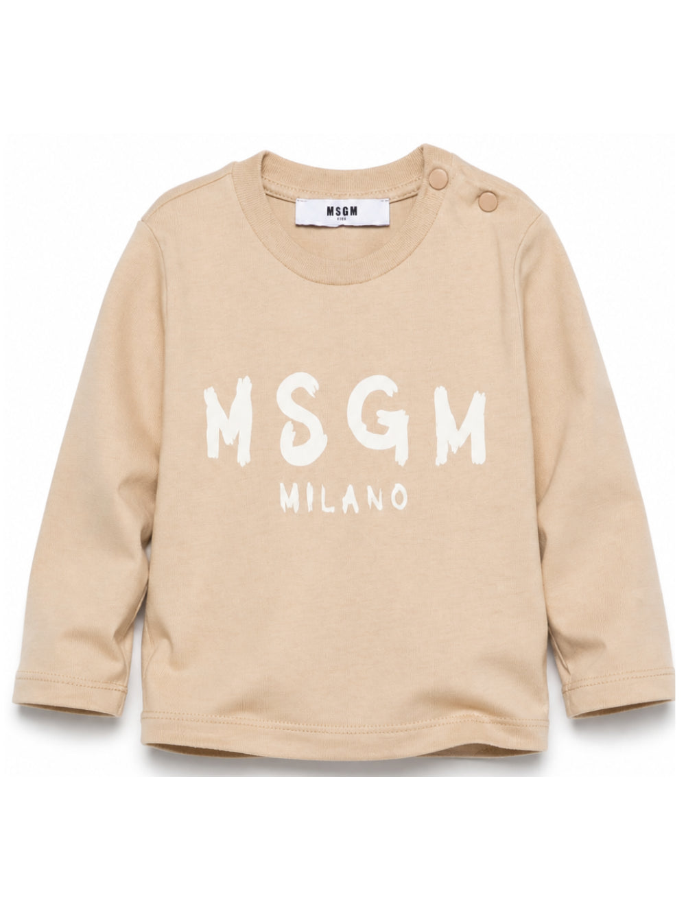T-shirt per neonato Msgm Kids beige con stampa logo sul davanti F6MSUNTH345 MS030 MSGM KIDS