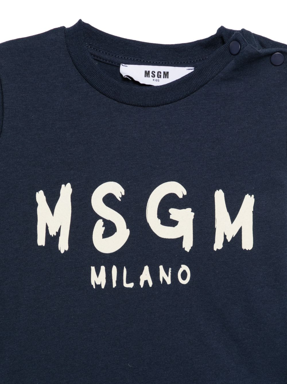T-shirt per neonato Msgm Kids blu navy con stampa logo sul davanti F6MSUNTH345 MS032 MSGM KIDS
