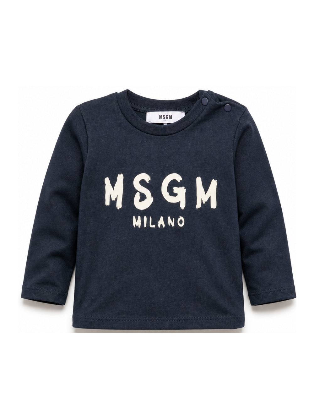 T-shirt per neonato Msgm Kids blu navy con stampa logo sul davanti F6MSUNTH345 MS032 MSGM KIDS