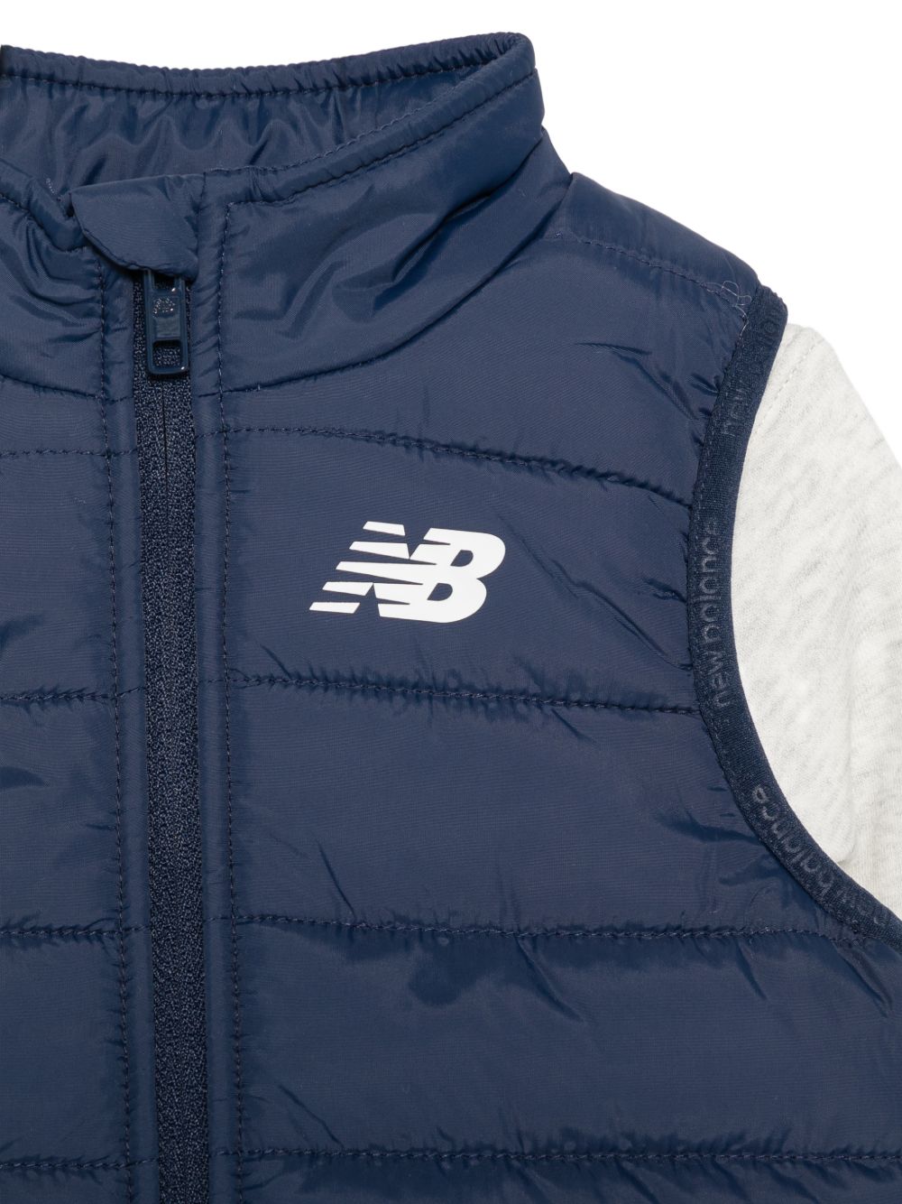 Set tuta e gilet per neonato New Balance Kids grigio e blu con logo IS62D8YZI AHH NEW BALANCE KIDS