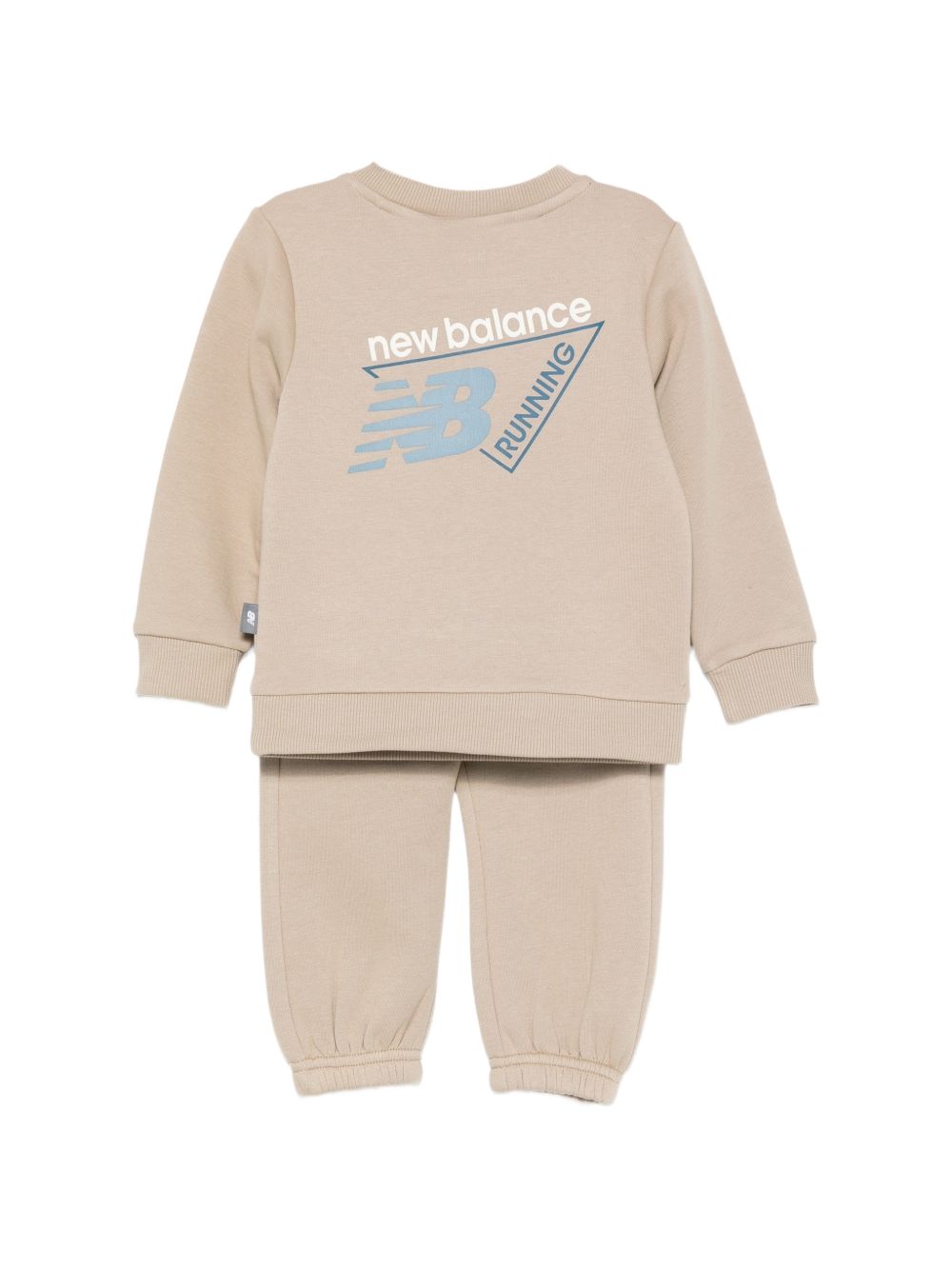 Set felpa e pantaloni per neonato New Balance Kids beige con logo sul davanti IS62S23YI SOT NEW BALANCE KIDS