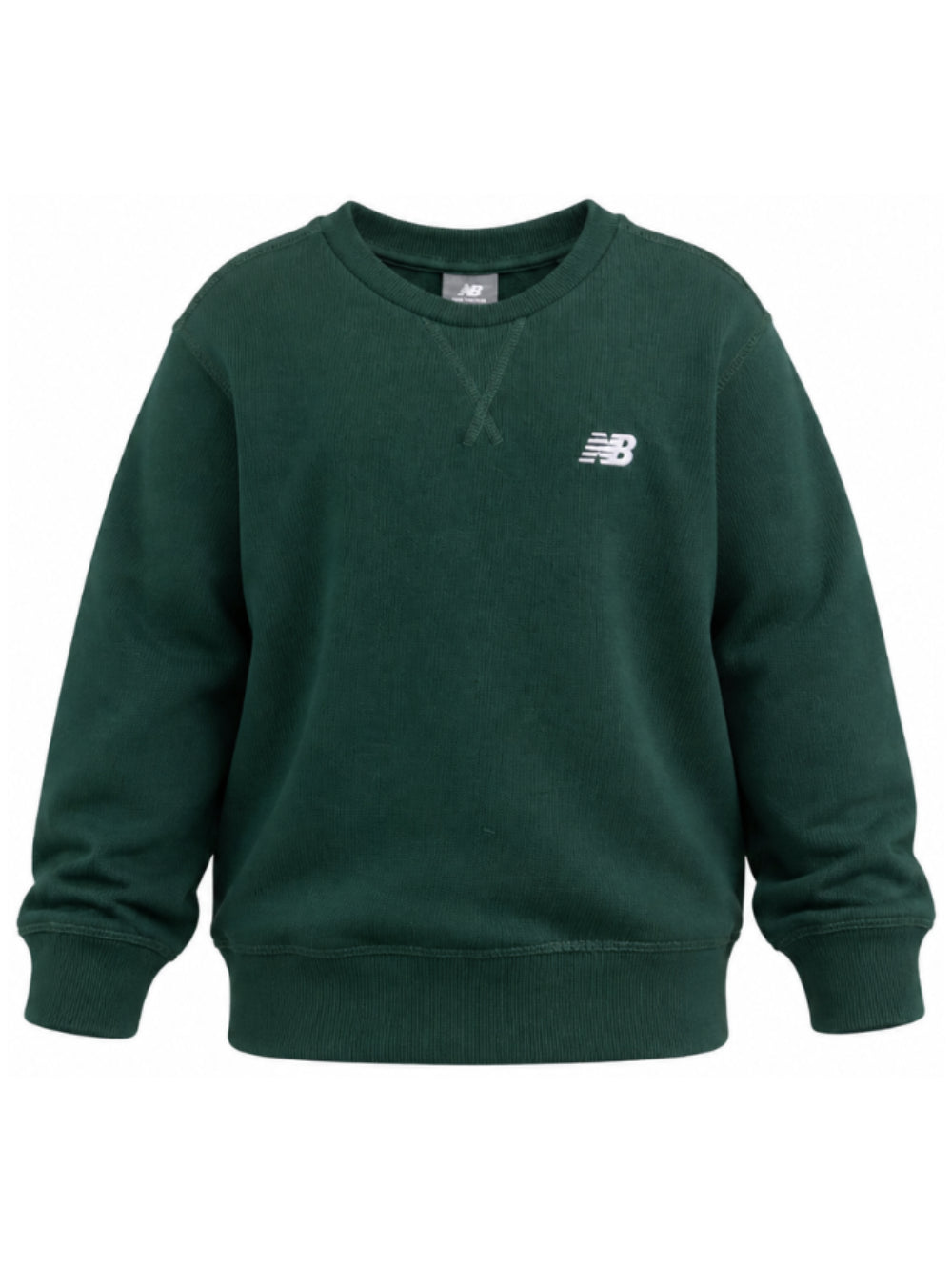 Felpa per bambini New Balance Kids verde con logo sul davanti LAKB0055 NOG NEW BALANCE KIDS