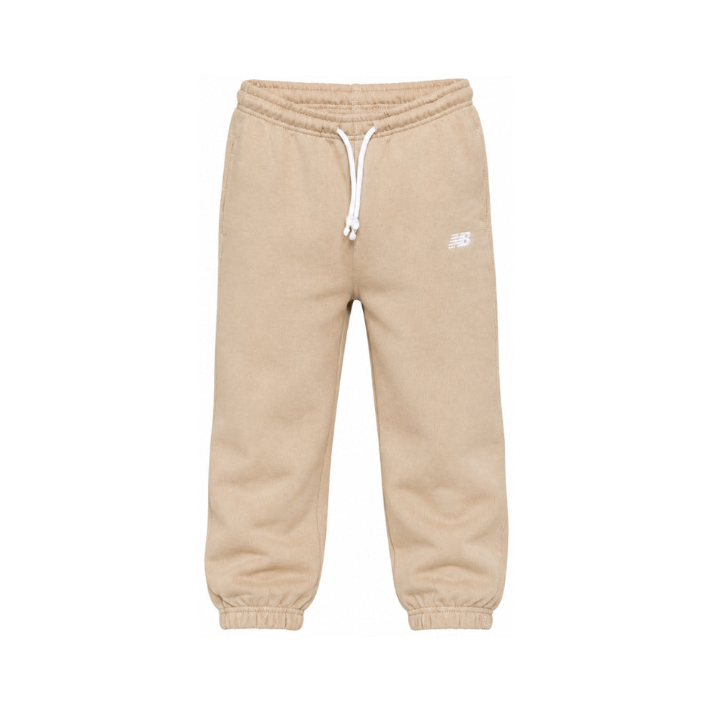 Pantaloni sportivi New Balance Kids beige con logo stampato sul davanti LAKB0060 SOT NEW BALANCE KIDS