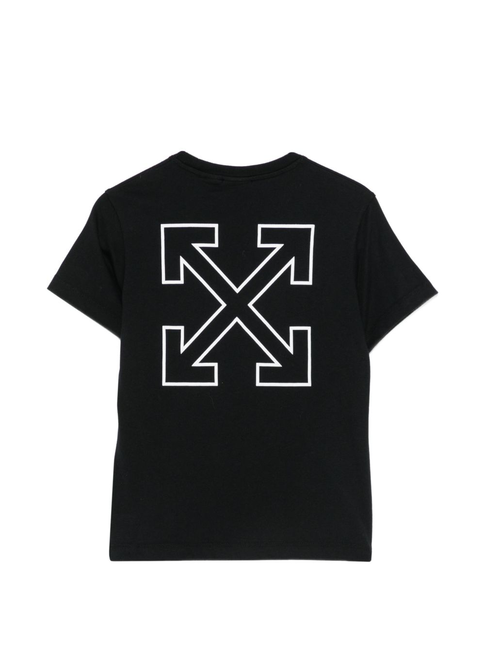 T-shirt per bambino Off White Kids nera con stampa grafica posteriore 44B2B002F26J001 MULTICOLOR OFF WHITE KIDS