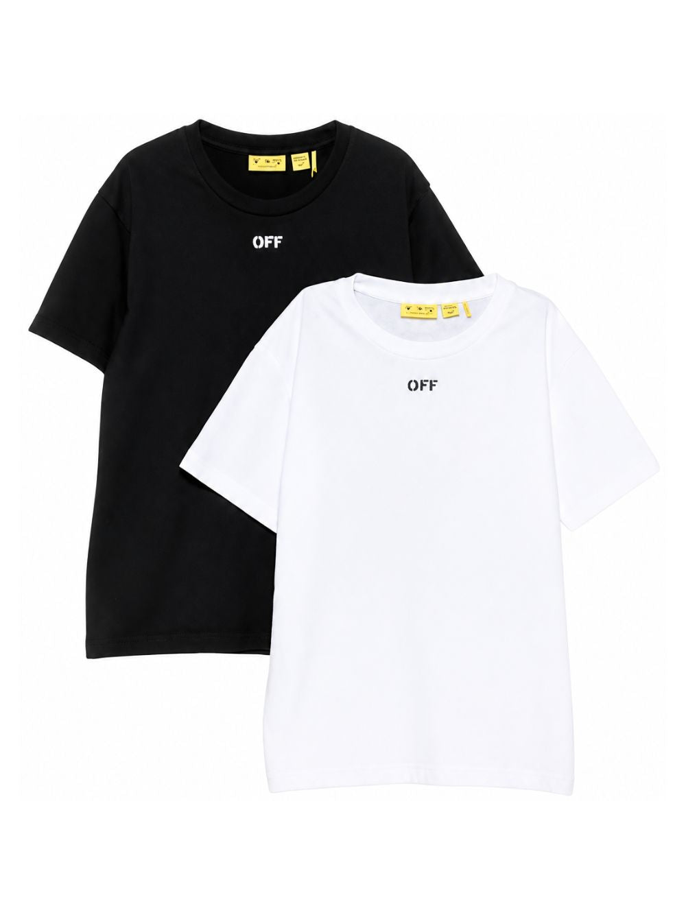 Set di due t-shirt per bambino Off White Kids nera con stampa grafica posteriore 44B2B002F26J001 MULTICOLOR OFF WHITE KIDS