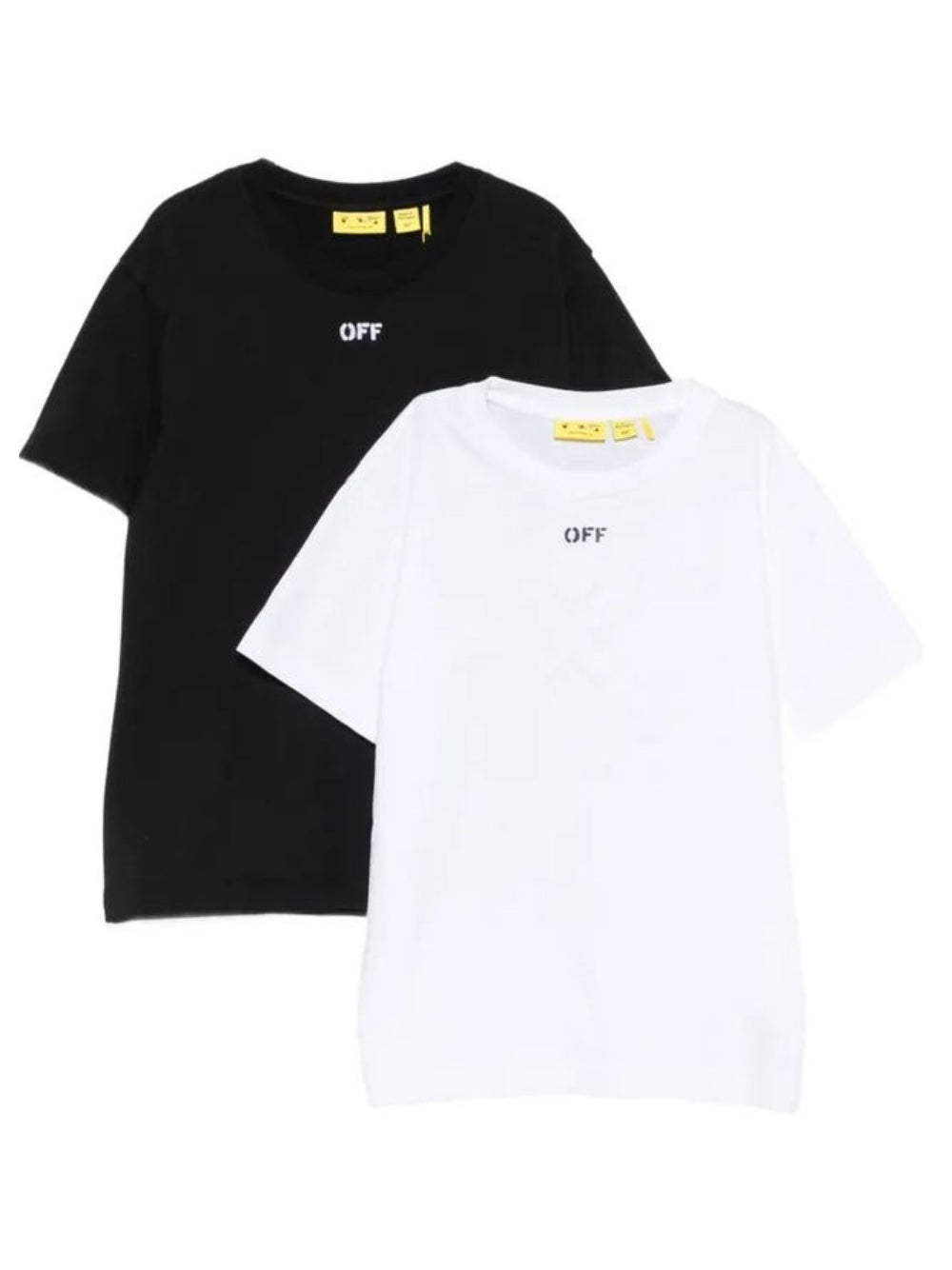 Set di due t-shirt per bambino Off White Kids nera con stampa grafica posteriore 44B2B002F26J001 MULTICOLOR OFF WHITE KIDS