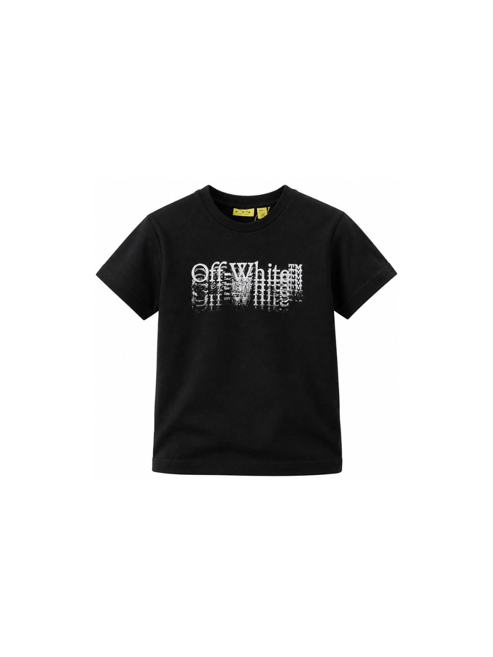 T-shirt per bambini Off-White Kids nera con logo sfocato 44BAA002F26J001 BLACK OFF WHITE KIDS