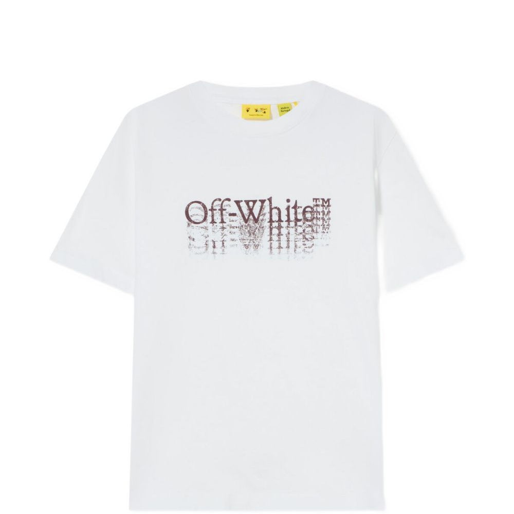 T-shirt per bambino Off White Kids bianca con stampa grafica 44BAA002F26J001 WHITE OFF WHITE KIDS