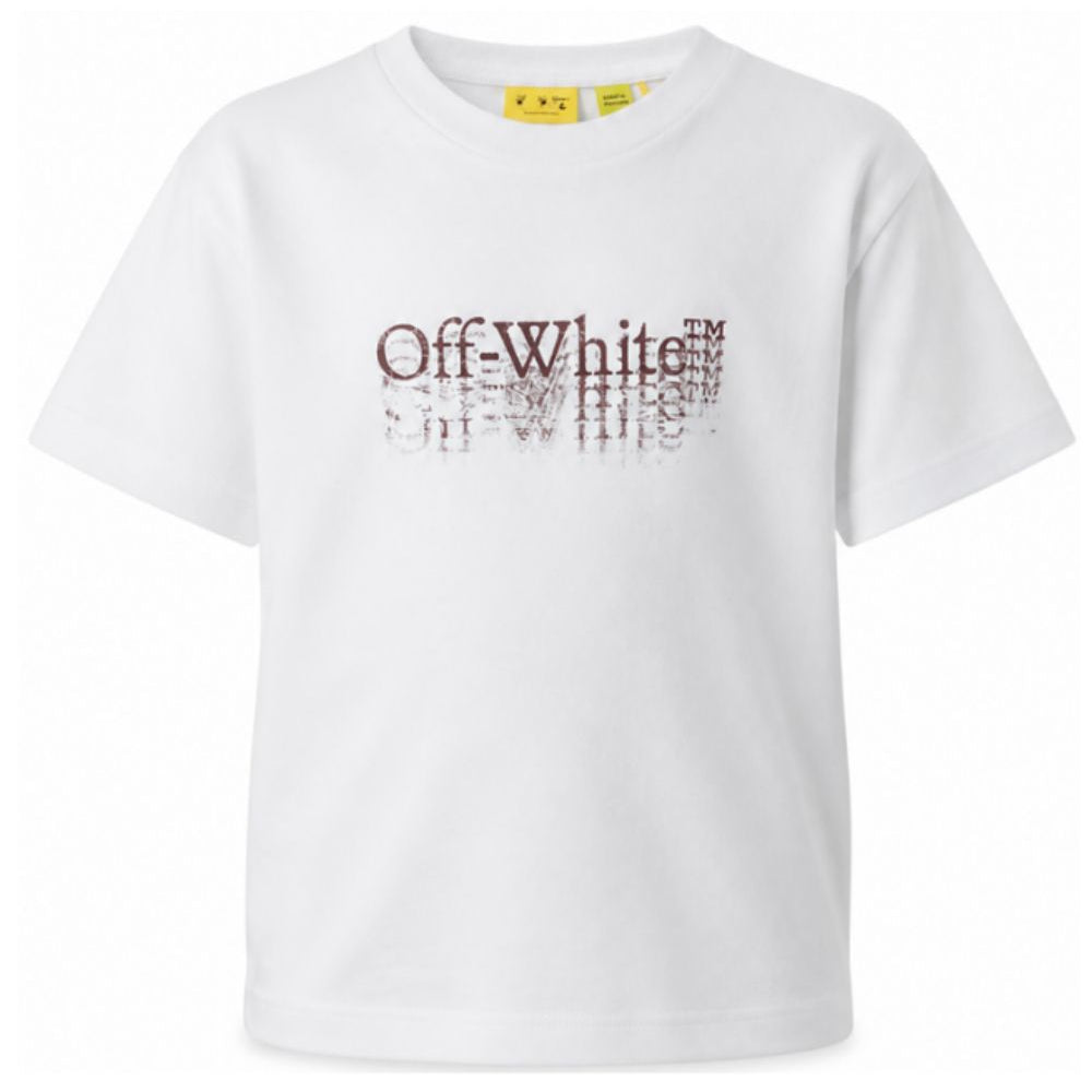 T-shirt per bambino Off White Kids bianca con stampa grafica 44BAA002F26J001 WHITE OFF WHITE KIDS