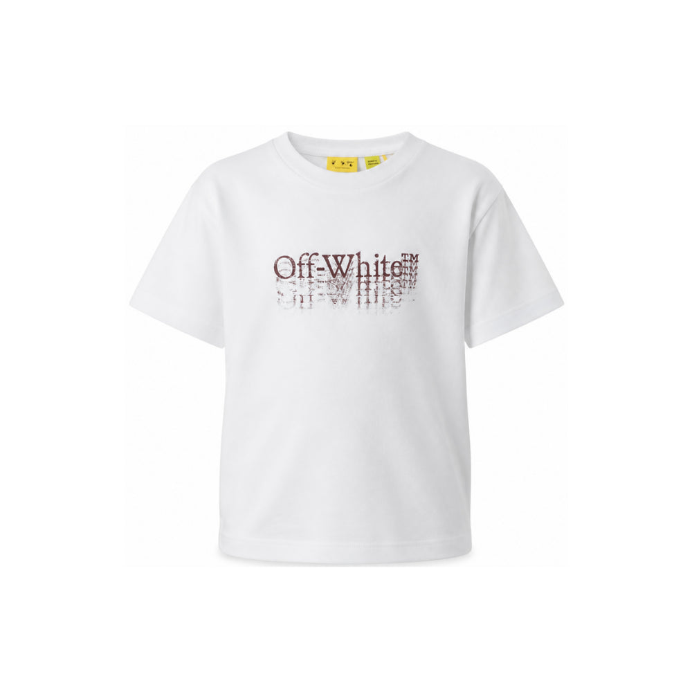 T-shirt per bambino Off White Kids bianca con stampa grafica 44BAA002F26J001 WHITE OFF WHITE KIDS