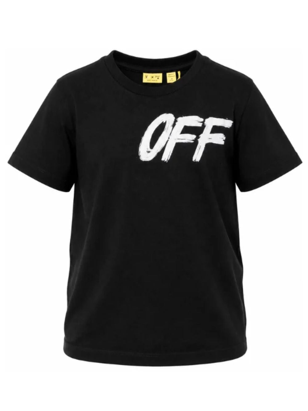 T-shirt per bambino Off-White Kids nera con logo sul petto 44BAA002F26J002 BLACK OFF WHITE KIDS