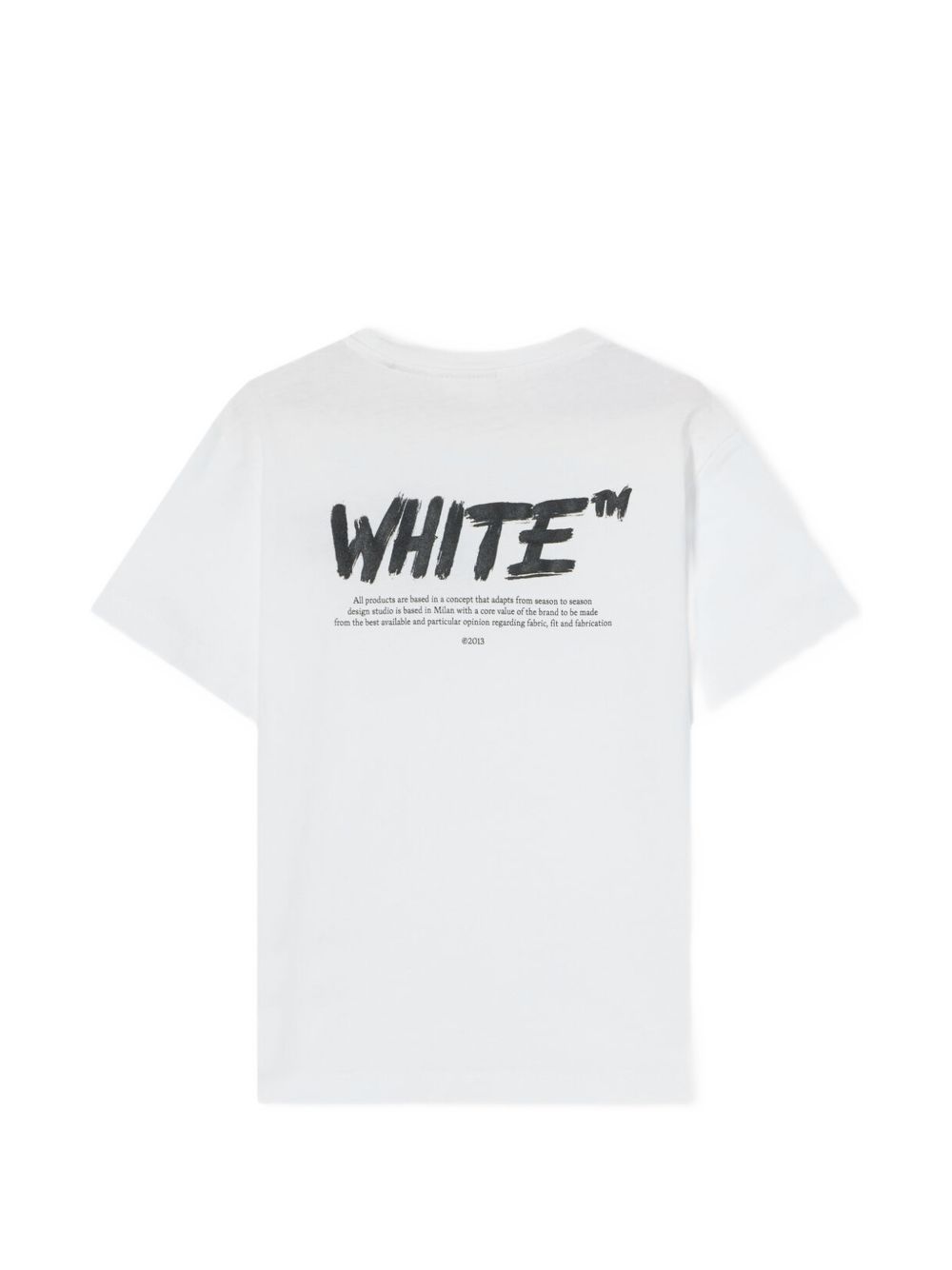 T-shirt per bambino Off White Kids bianca con stampa logo 44BAA002F26J002 WHITE OFF WHITE KIDS