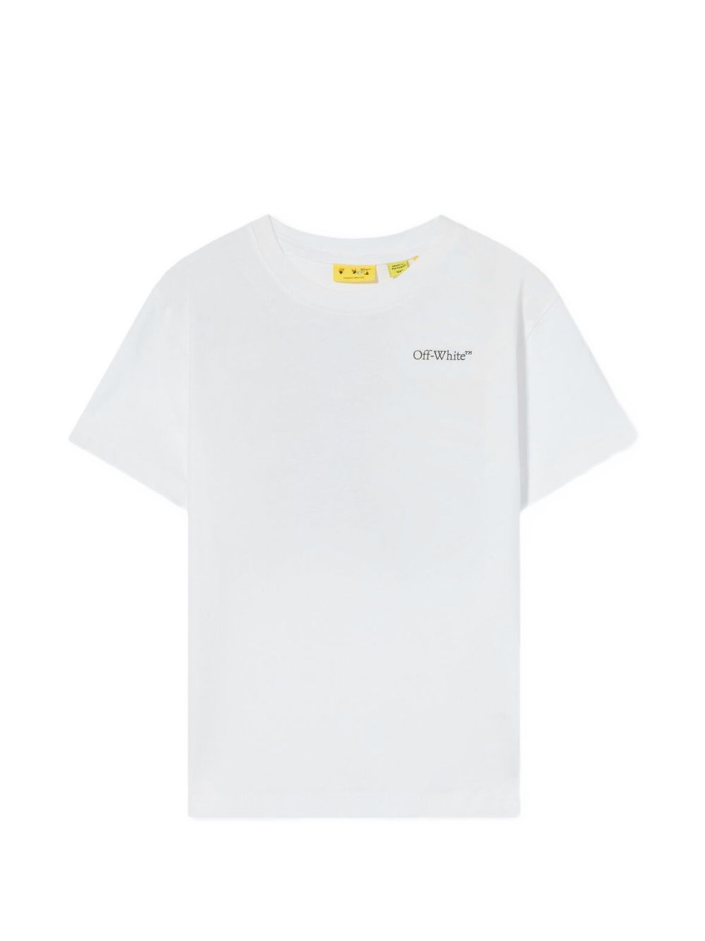 T-shirt per bambino Off White Kids bianca con logo sul petto 44BAA002F26J004 WHITE OFF WHITE KIDS