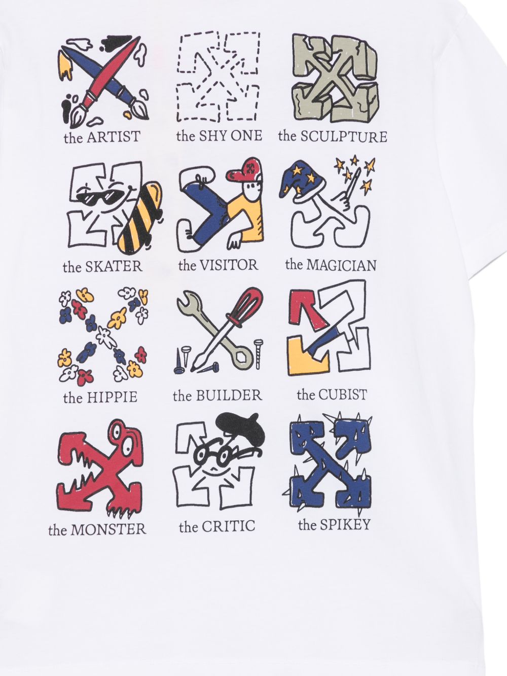 T-shirt per bambino Off-White Kids bianca con logo sul davanti 44BAA002F26J007 WHITE OFF WHITE KIDS