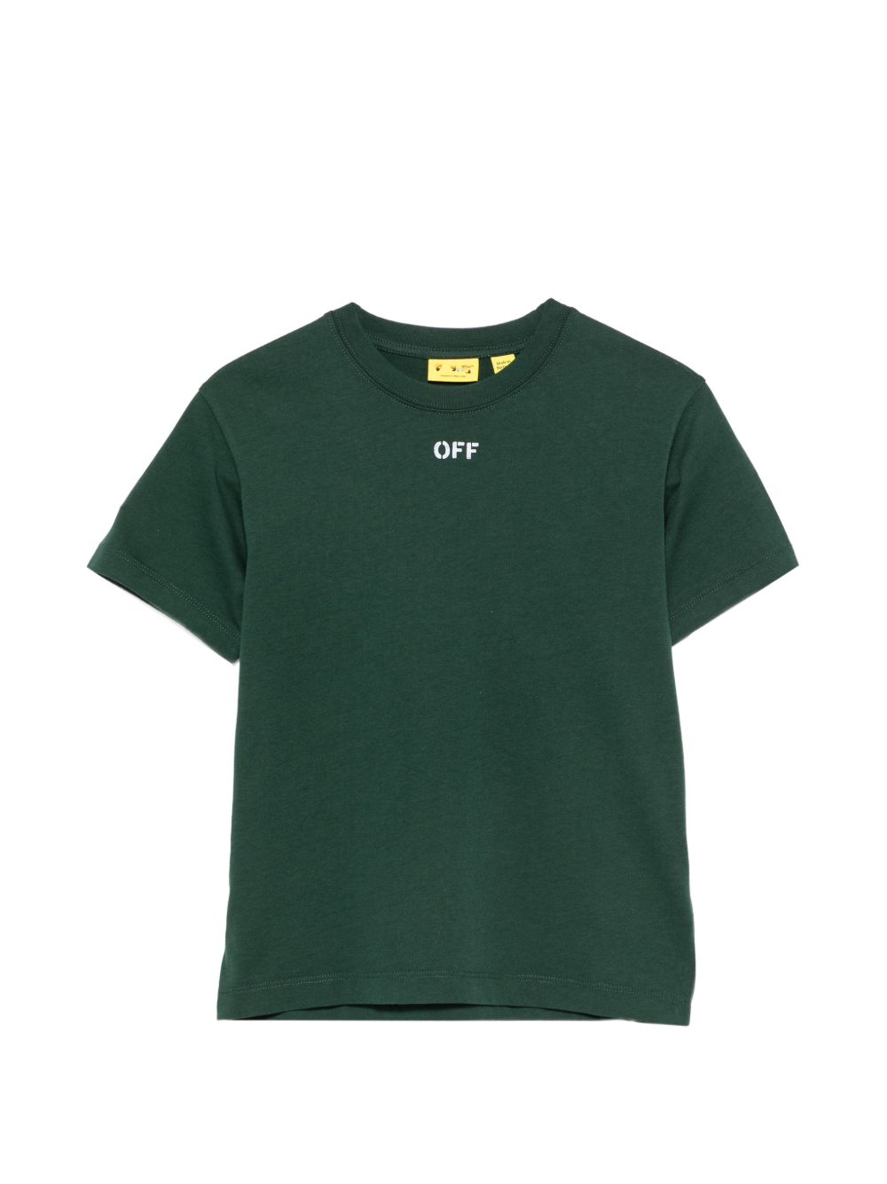 T-shirt per bambino Off White Kids verde con stampa grafica sul retro 44BAA002F26J00G PINE OFF WHITE KIDS