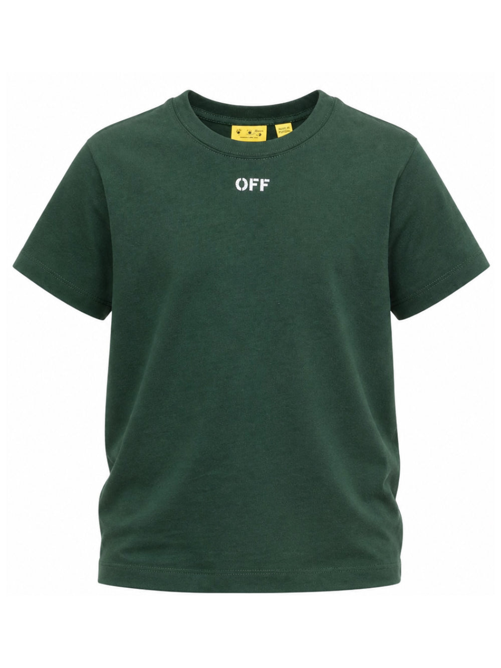 T-shirt per bambino Off White Kids verde con stampa grafica sul retro 44BAA002F26J00G PINE OFF WHITE KIDS