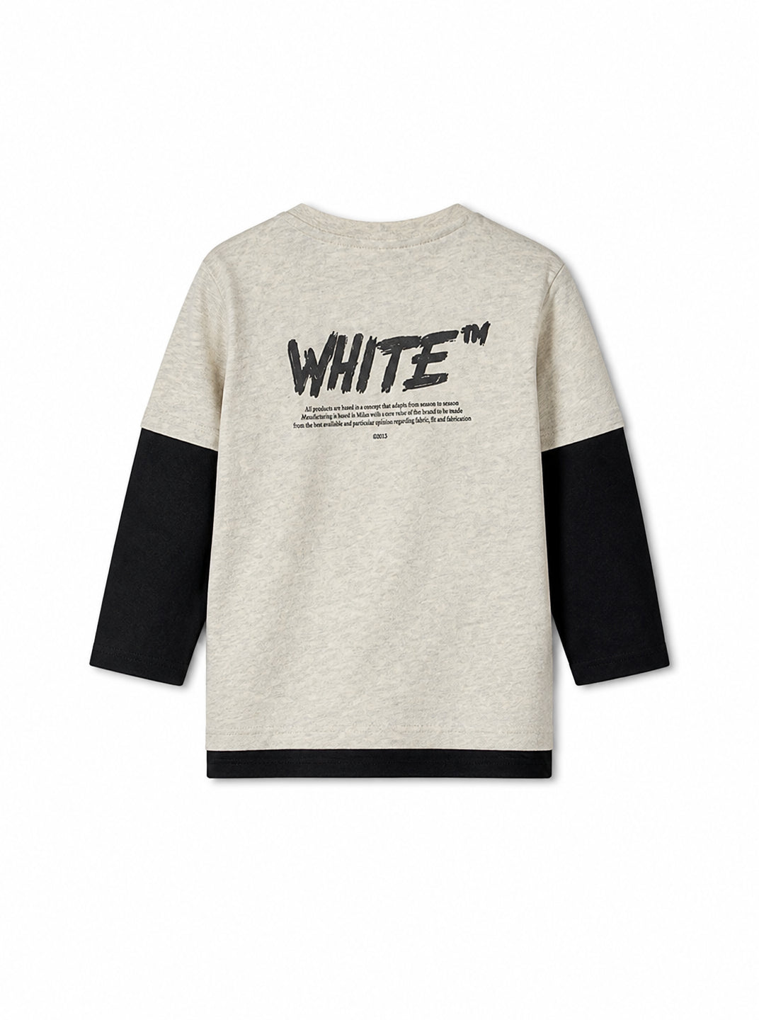 T-shirt per bambino Off-White Kids grigia con logo stampato sul davanti 44BAB005F26J001 GREY MELANGE OFF WHITE KIDS