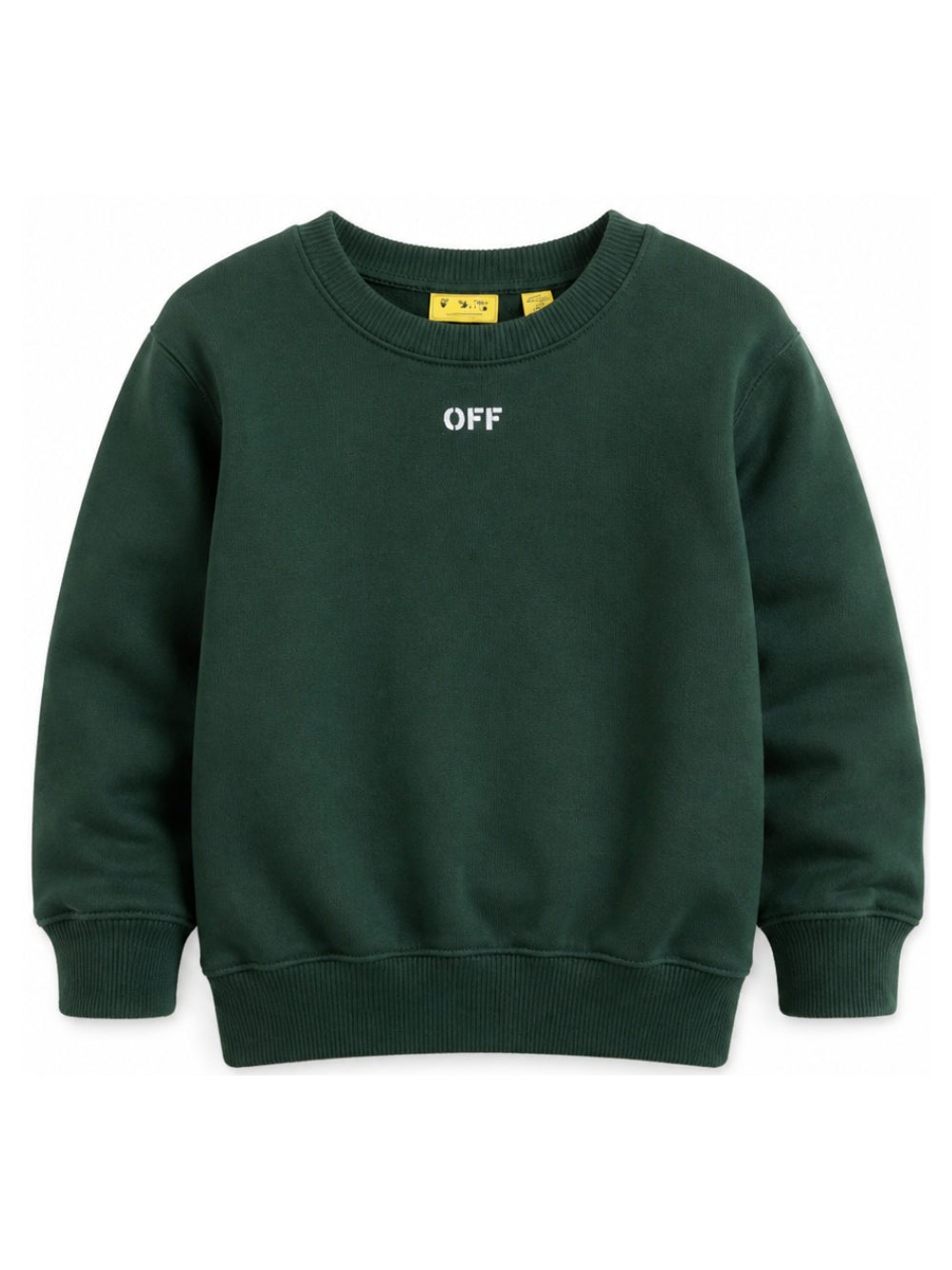 Felpa per bambino Off White Kids verde con stampa grafica sul retro 44BBA001F26F007 PINE OFF WHITE KIDS