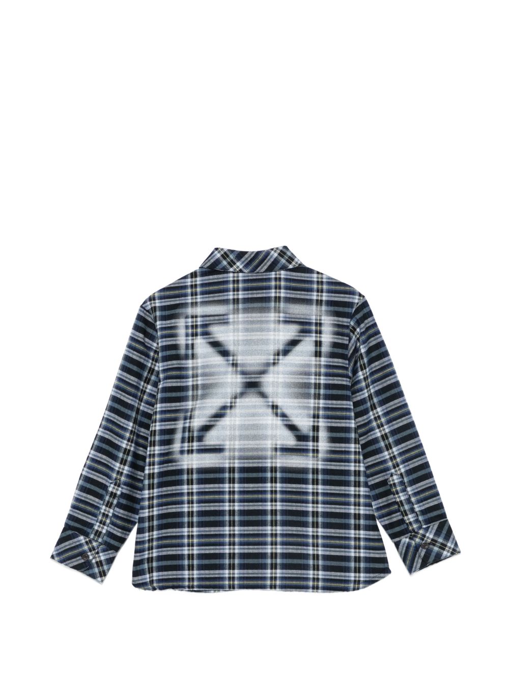 Camicia per bambino Off White Kids blu con motivo a quadri 44BGE007F26F001 BLUE NIGTHS OFF WHITE KIDS
